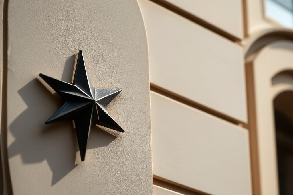 Star-shaped architectural detail on a building facade